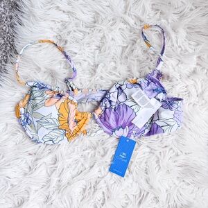 NWT Cupshe | Lilac & Yellow Floral Underwire Bikini Top
